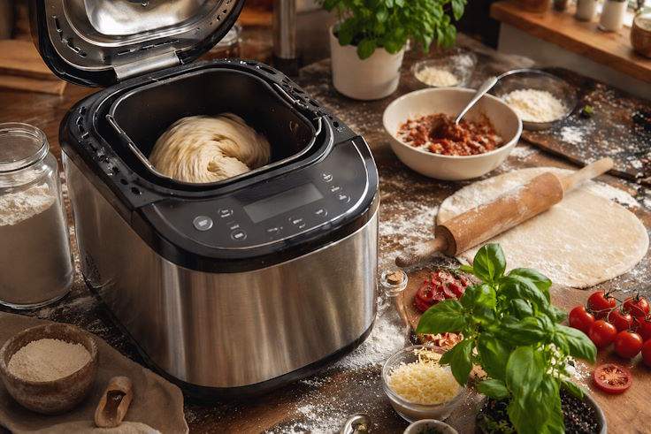 Как хлебопечка замешивает тесто Замес теста в хлебопечке для пиццы и домашней выпечки