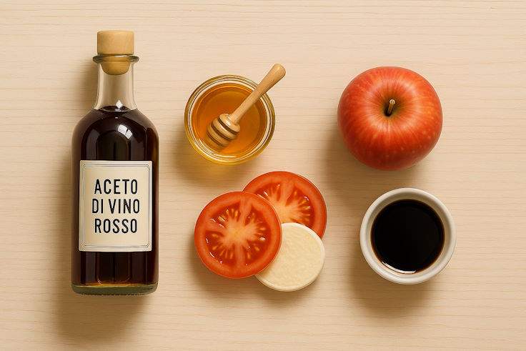 Продукты, которыми можно заменить бальзамический уксус - винный уксус, мёд, яблоко и соевый соус