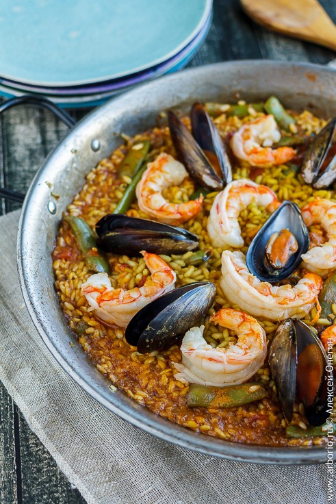 Рецепт испанской паэльи с морепродуктами с фото