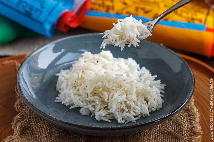 Как выглядит правильно сваренный рис басмати Варёный рис басмати крупным планом